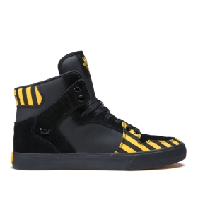 Supra Mens VAIDER Caution/Black/black High Top Shoes | CA-49772